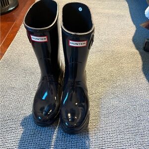Hunter Glossy Black Women's Rain Boots